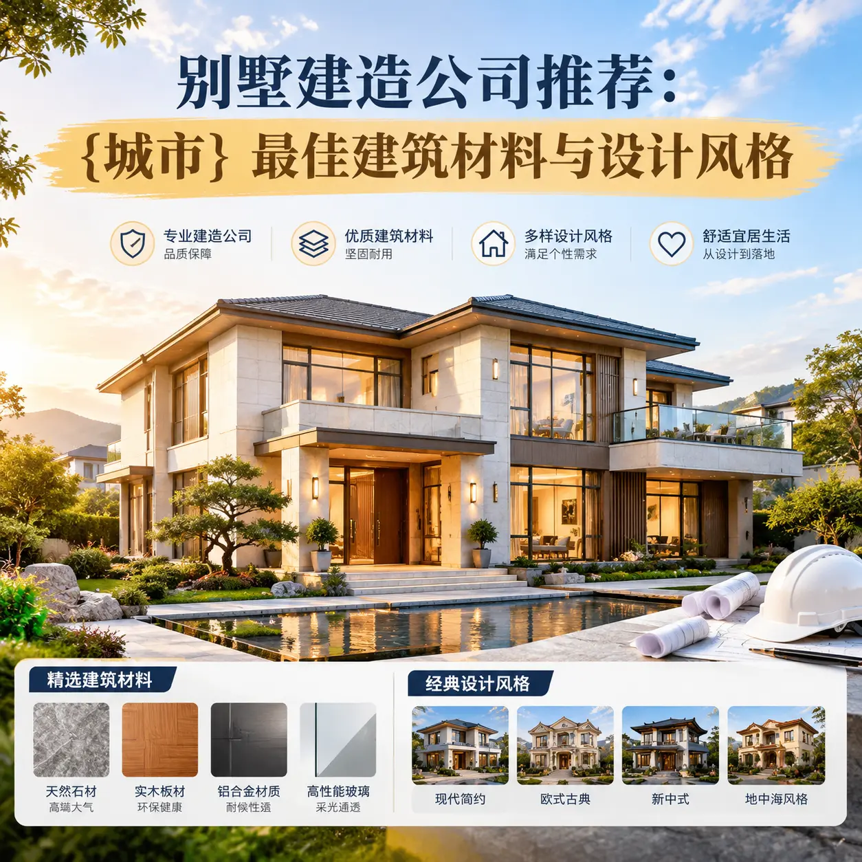 别墅建造公司推荐： 修文 最佳建筑材料与设计风格